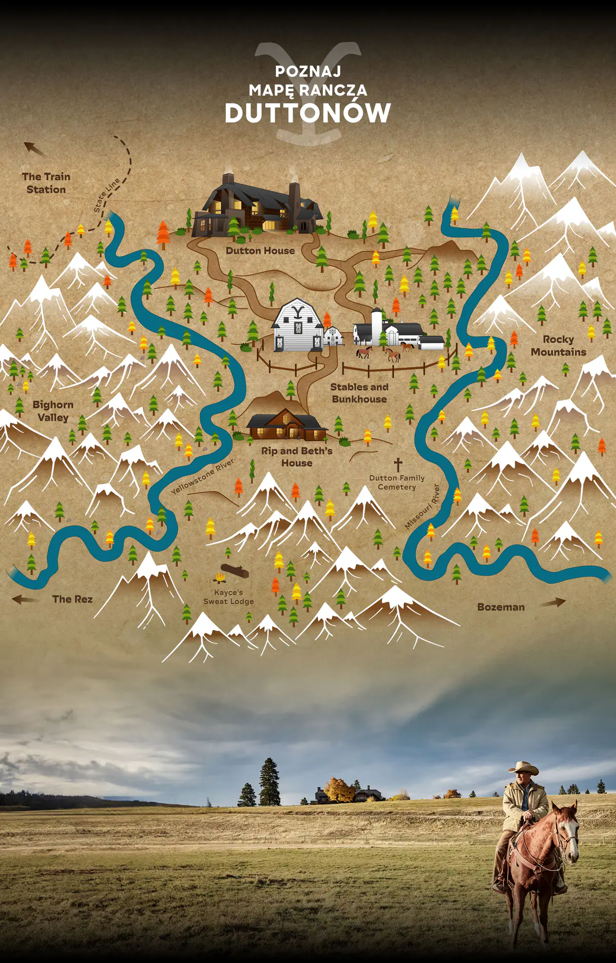 Poznaj mapę rancza Duttonów
